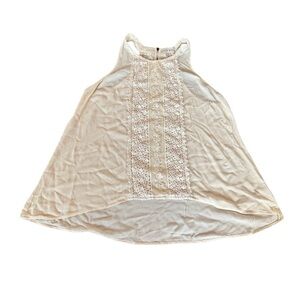 Knox Rose Cream White Lace High Low Rayon Tank Top Size XL